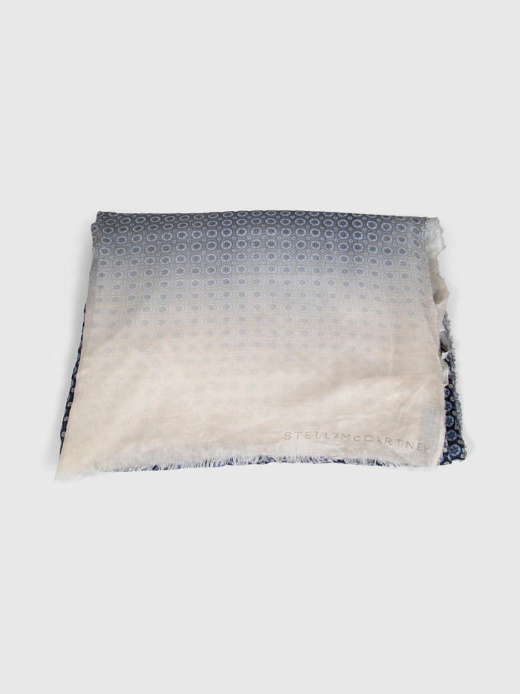 Stella McCartney Navy & White Ombré Floral Scarf