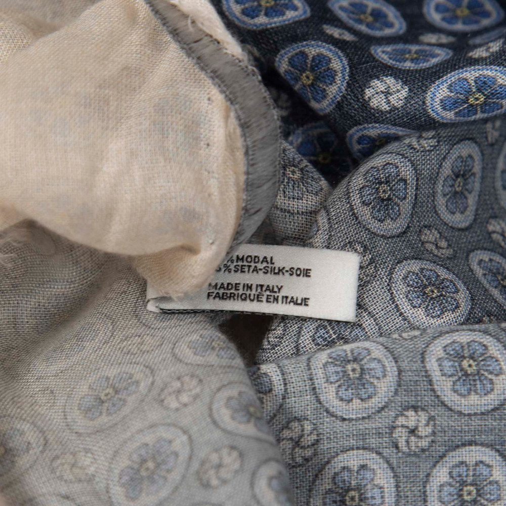 Stella McCartney Navy & White Ombré Floral Scarf