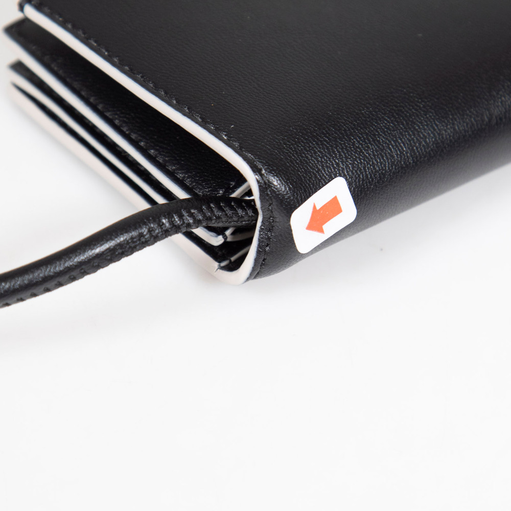 Ganni Black Leather Bou Wallet on Strap