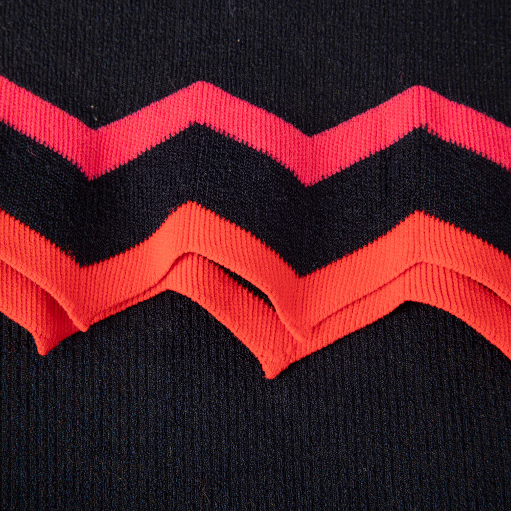 Paco Rabanne Navy Zig Zag Trim Knit Mini Skirt