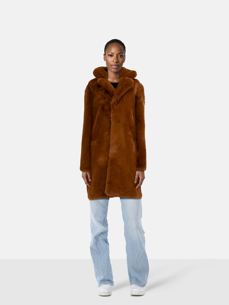 Natasha Zinko Brown Faux Fur Coat