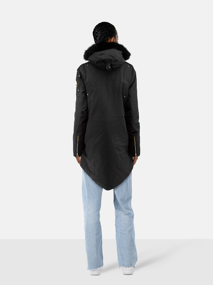 Moose Knuckles Black Fox Fur Trim Puffer Coat