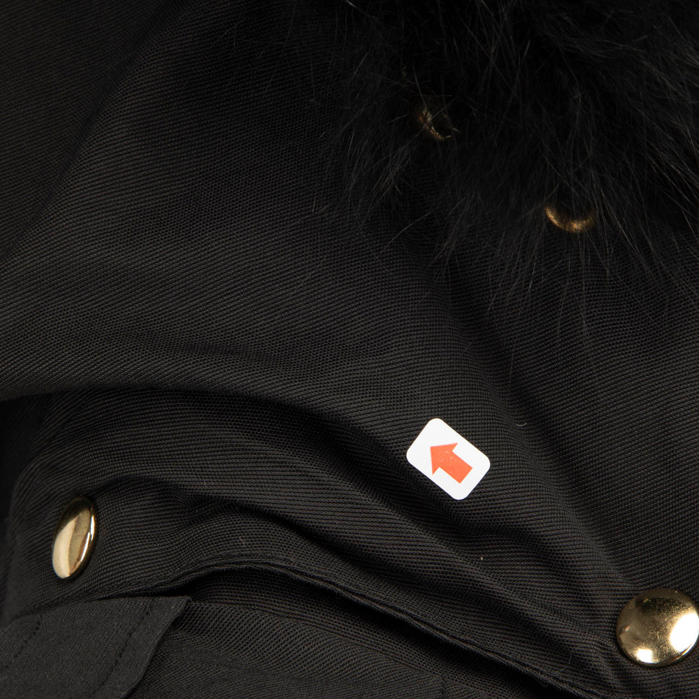 Moose Knuckles Black Fox Fur Trim Puffer Coat