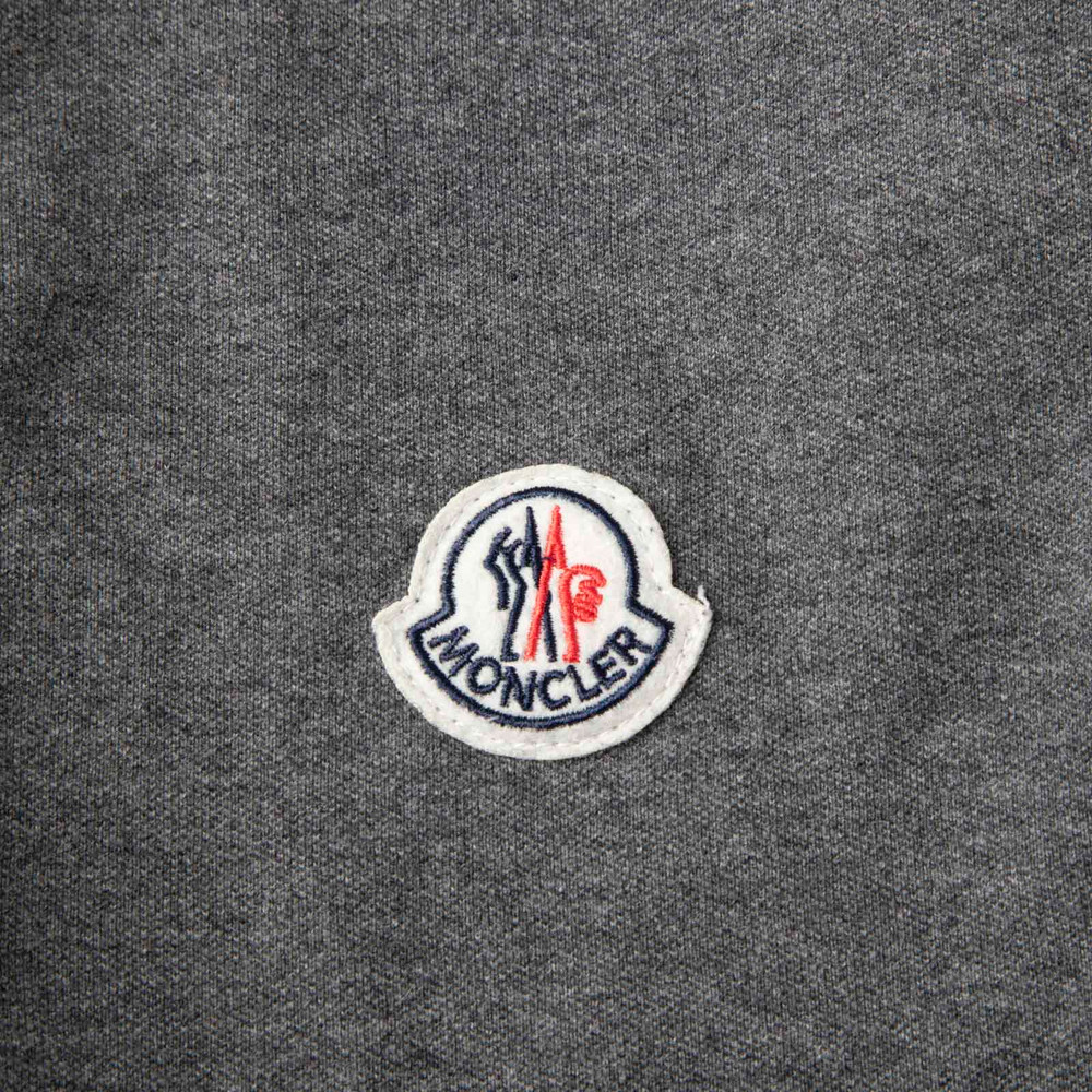Moncler Grey Logo Patch Polo Top