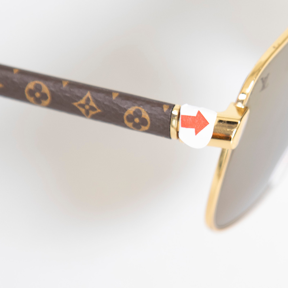 Louis Vuitton Brown & Gold Aviator Sunglasses