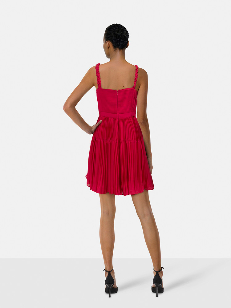 Self-Portrait Red Chiffon Mini Dress