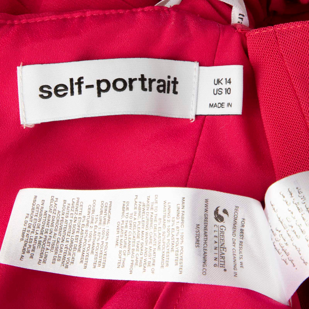Self-Portrait Red Chiffon Mini Dress