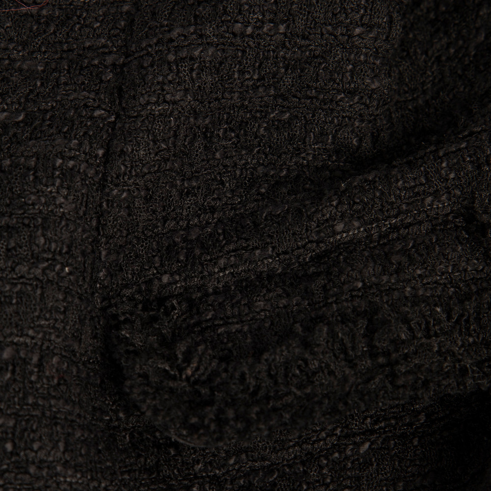 Self-Portrait Black Bouclé V-Neck Mini Dress