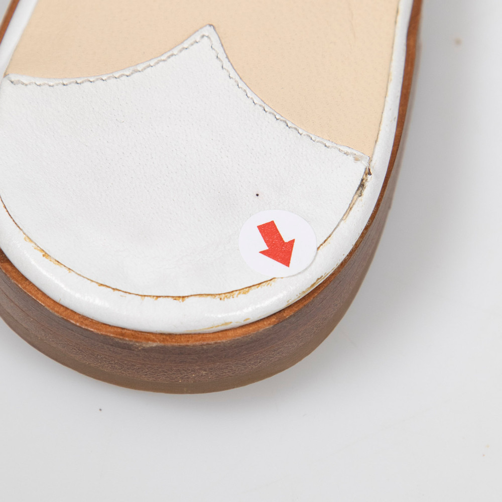 Jimmy Choo White Lace Up Thong Sandals