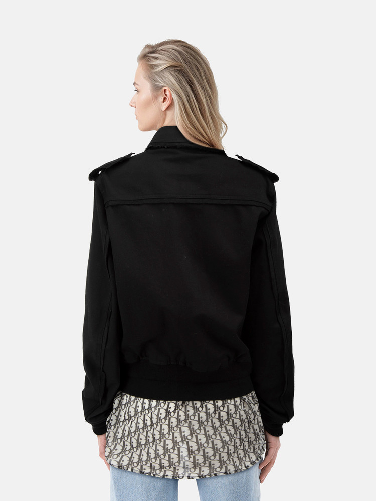 Dior Black Denim Oblique Trim Utility Jacket