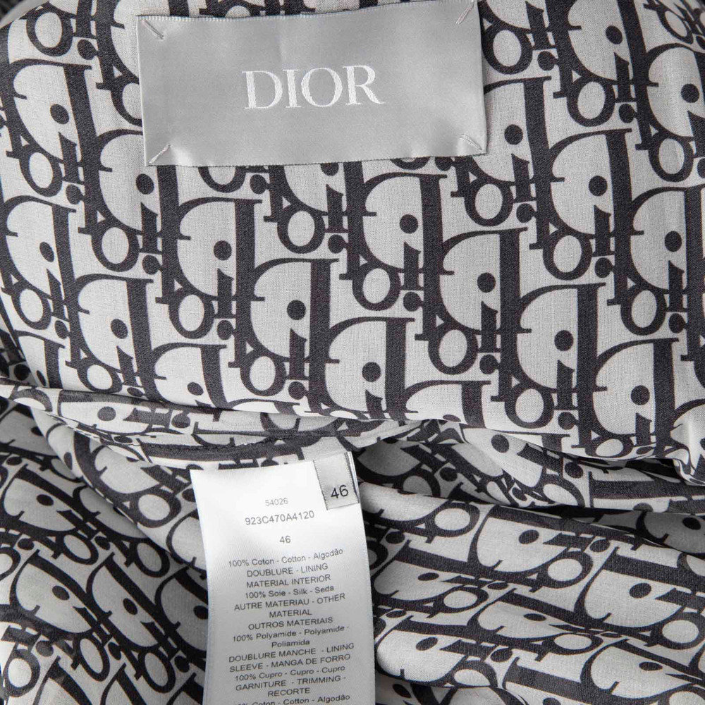 Dior Black Denim Oblique Trim Utility Jacket