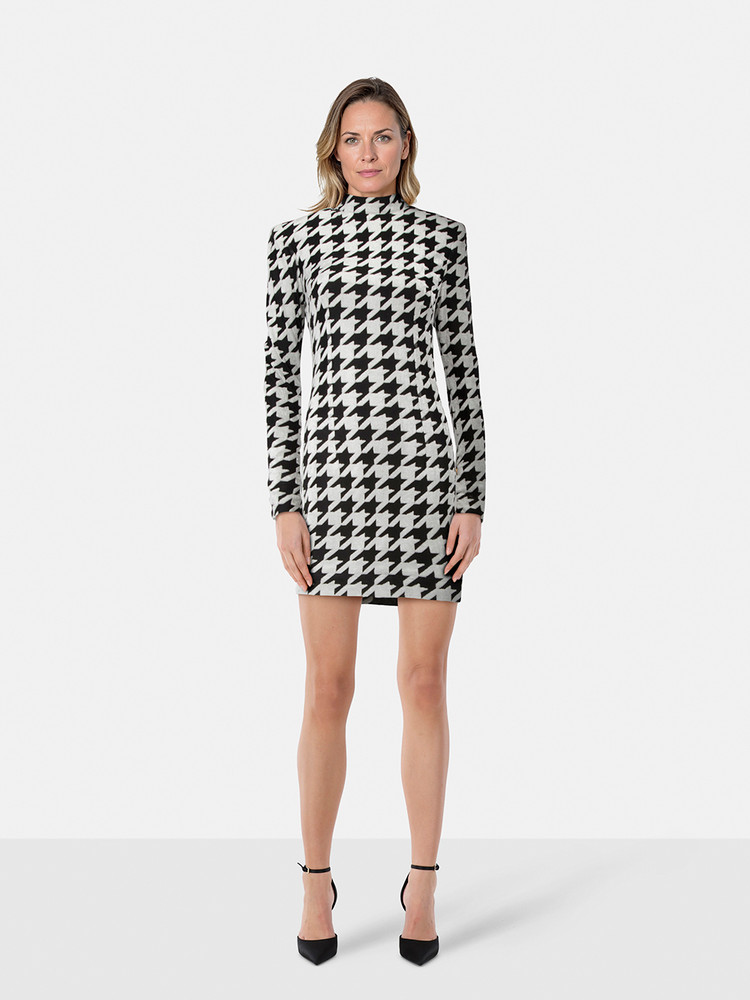 Balmain Black & White Houndstooth Dress