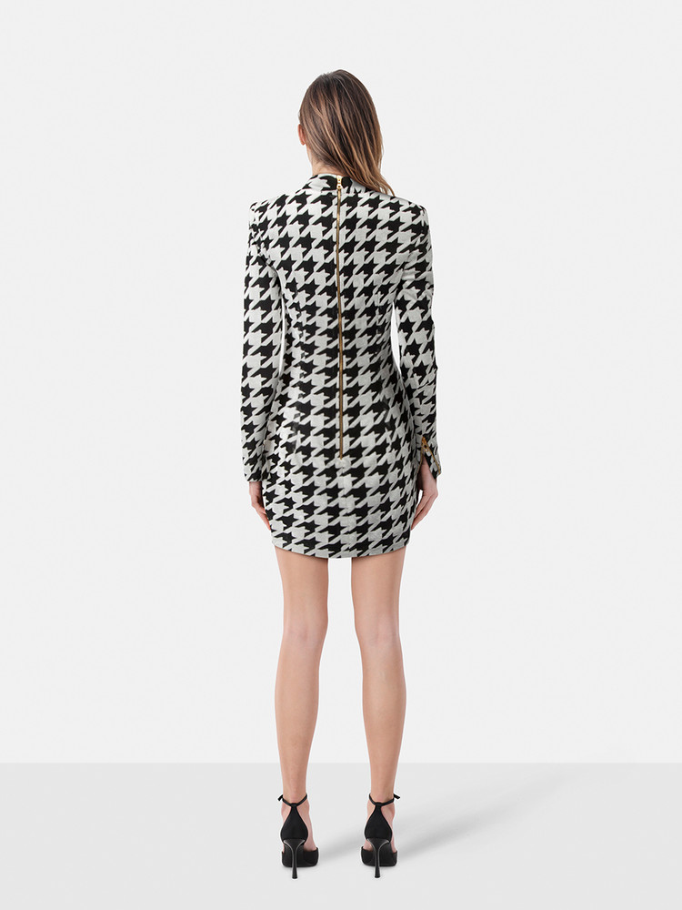 Balmain Black & White Houndstooth Dress