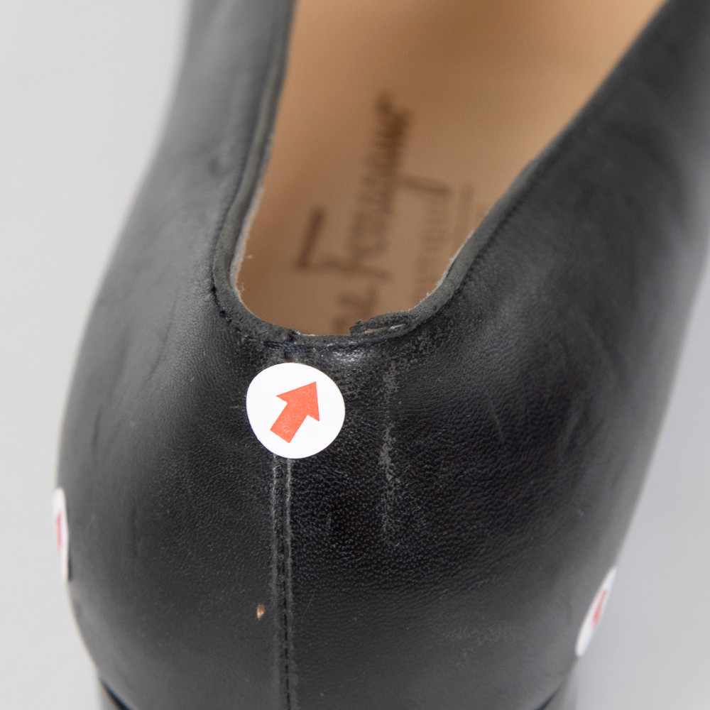 Salvatore Ferragamo Black Leather Low Heel Pumps