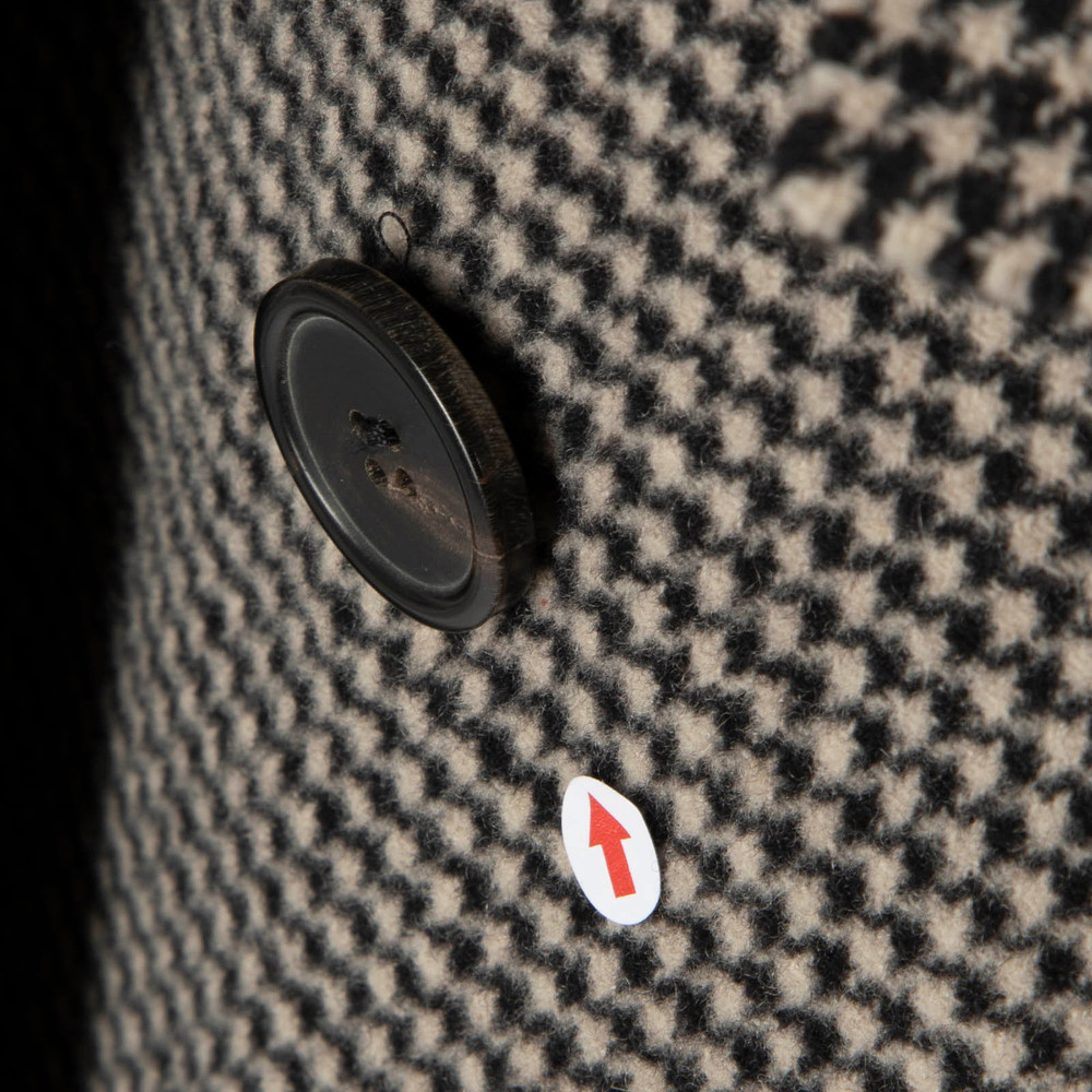 Iro Wool Houndstooth Double Breasted Long Coat