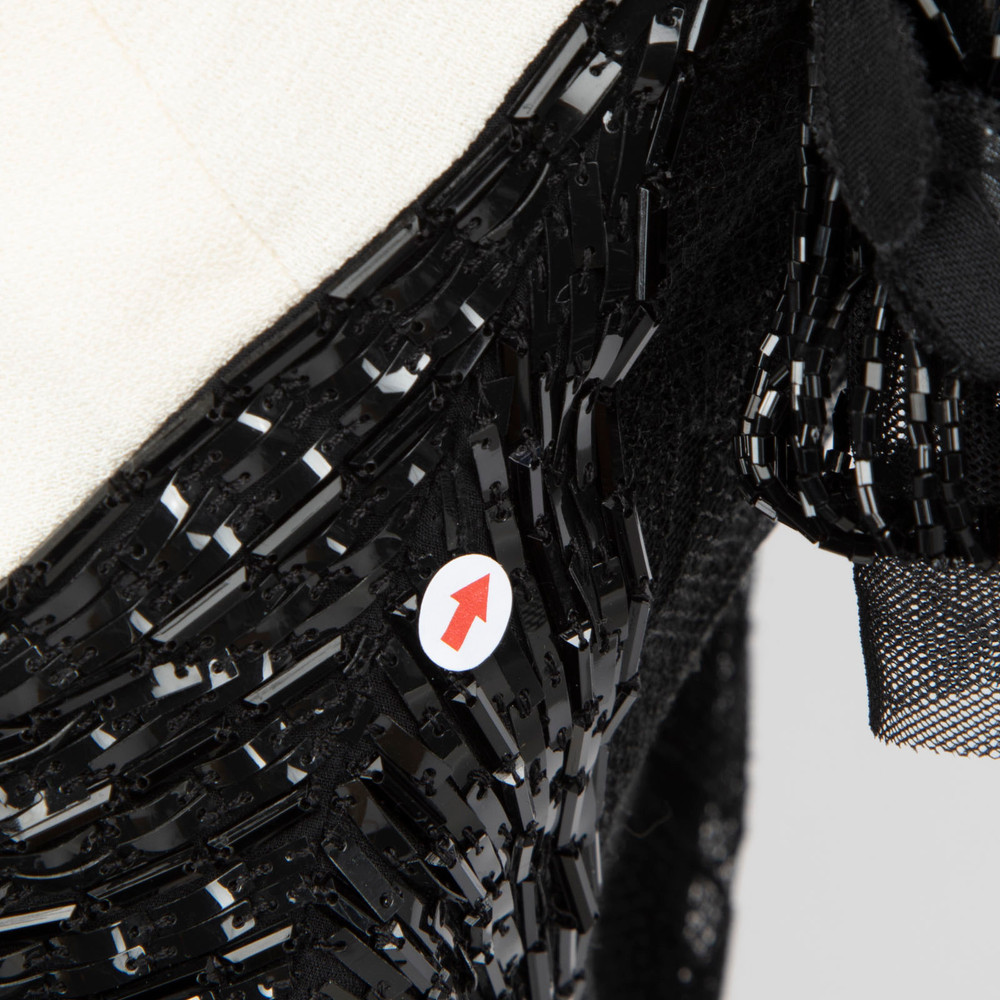 Escada Two Tone Embellished Panels Dress