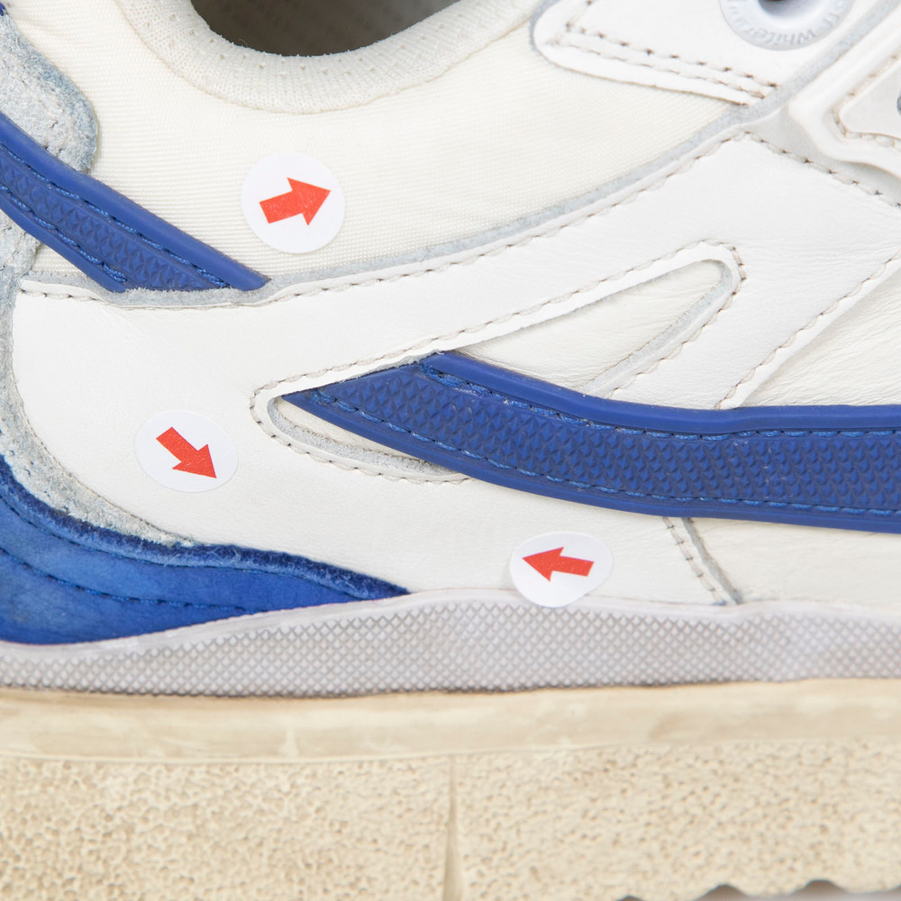 Off-White White & Blue Mid Top Sponge Trainers