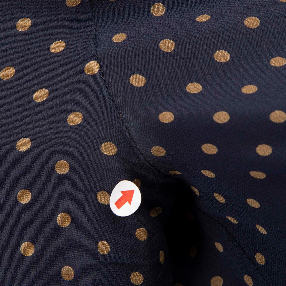 Burberry Navy Silk Polka Dot Shirt