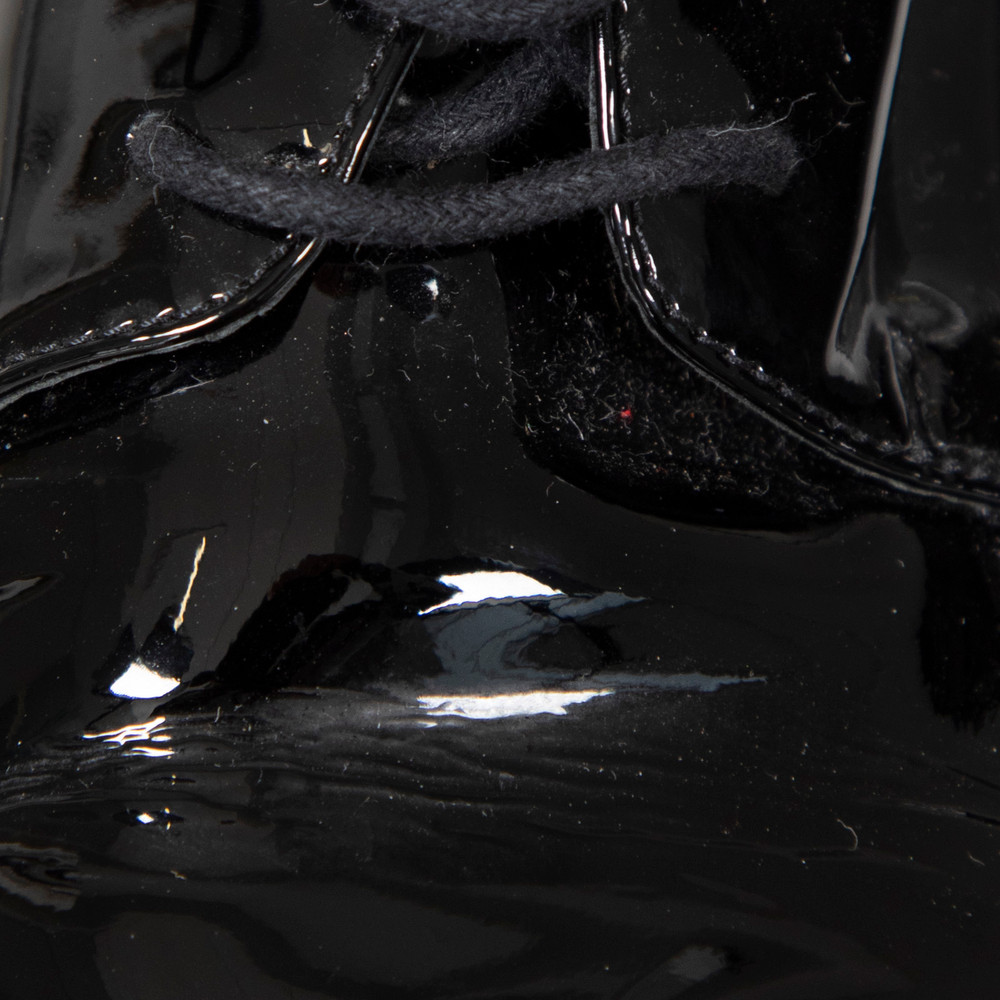Burberry Black Patent Lace Tie Loafers