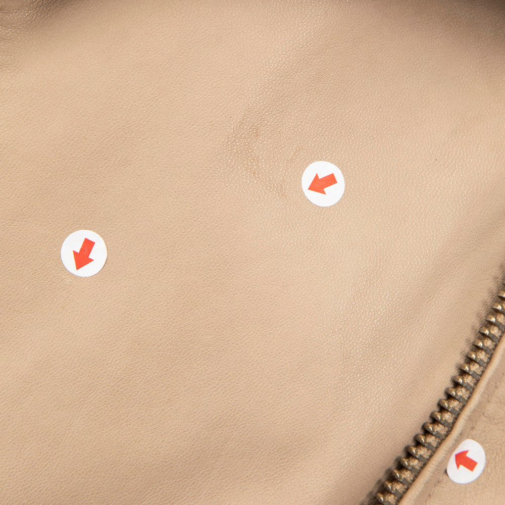 Iro Beige Leather Biker Jacket