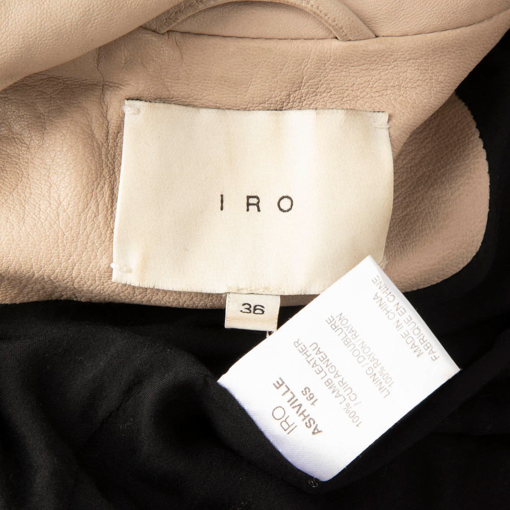 Iro Beige Leather Biker Jacket