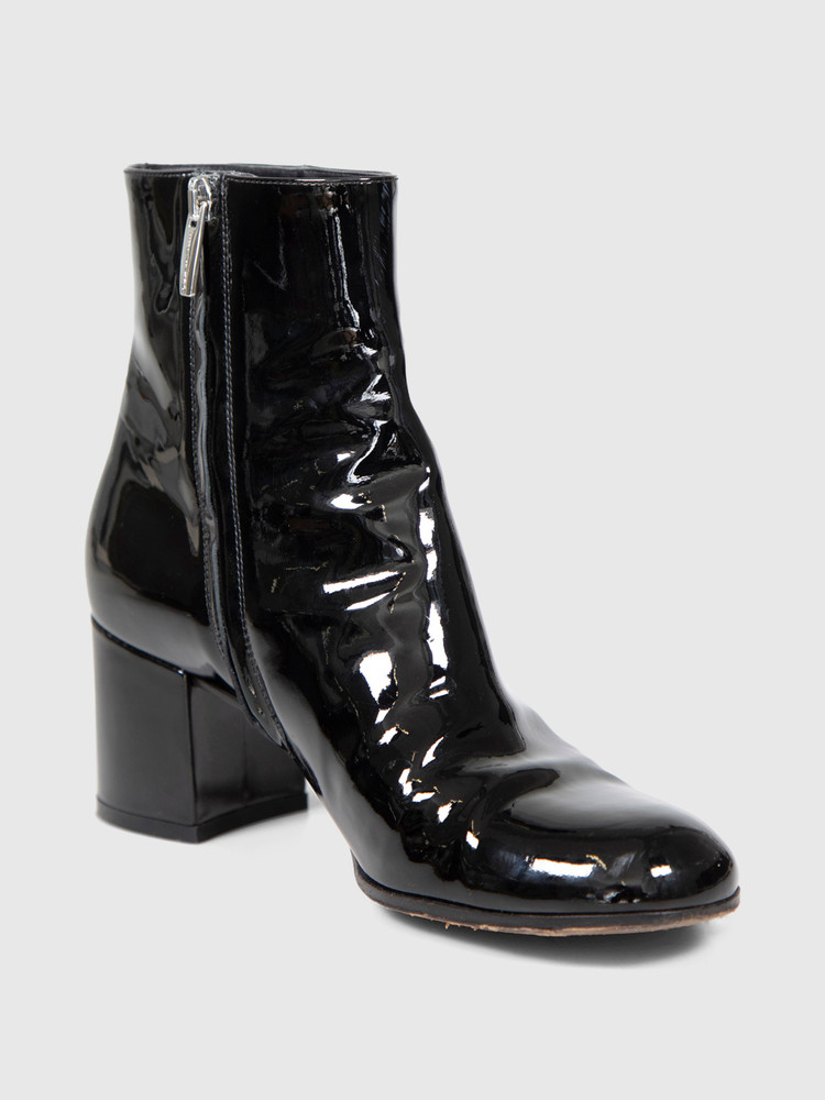 Gianvito Rossi Black Patent Leather Heeled Boots