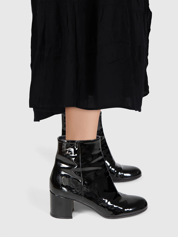 Gianvito Rossi Black Patent Leather Heeled Boots