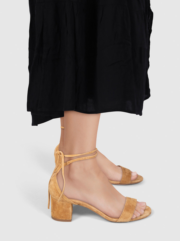 Aquazzura Beige Suede Heeled Sandals