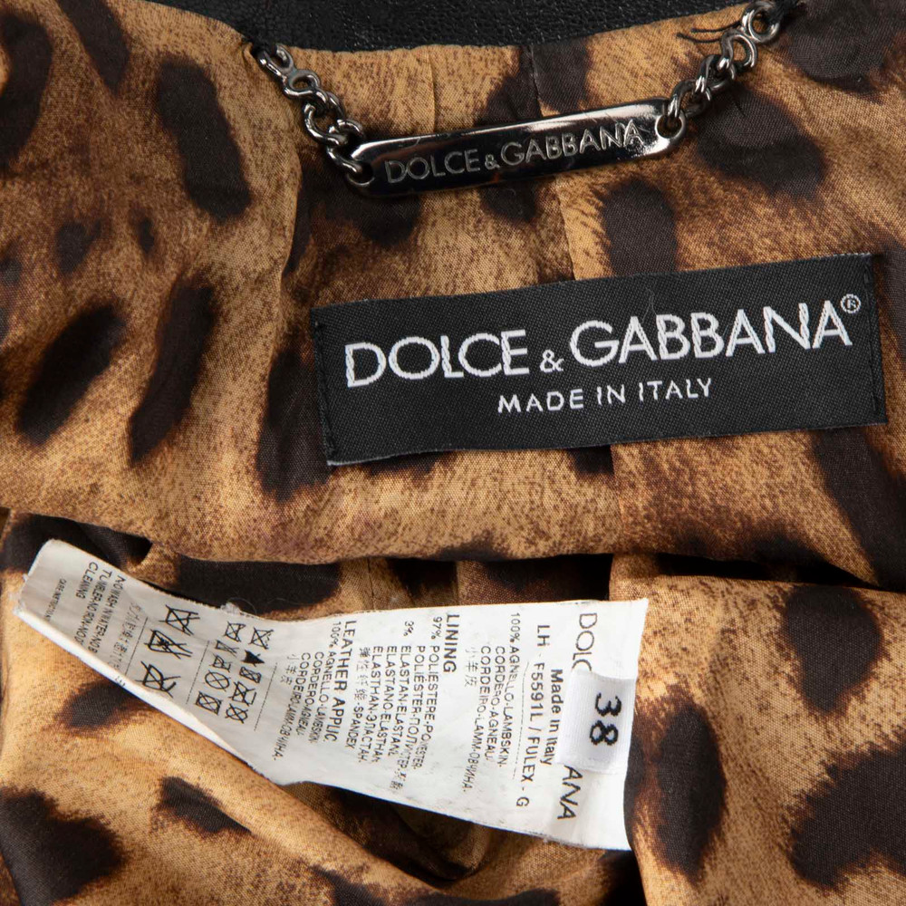 Dolce & Gabbana Black Leather Shirt Jacket