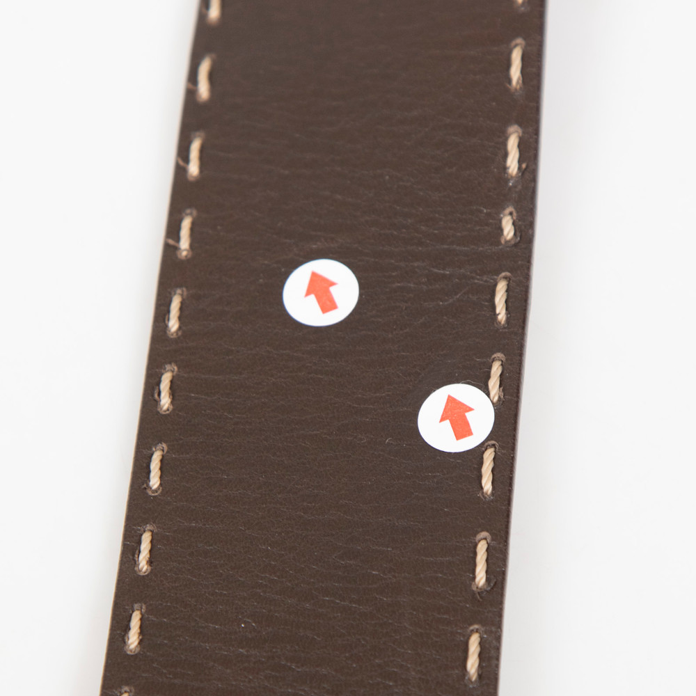 Céline Brown Leather Floral Embossed Belt