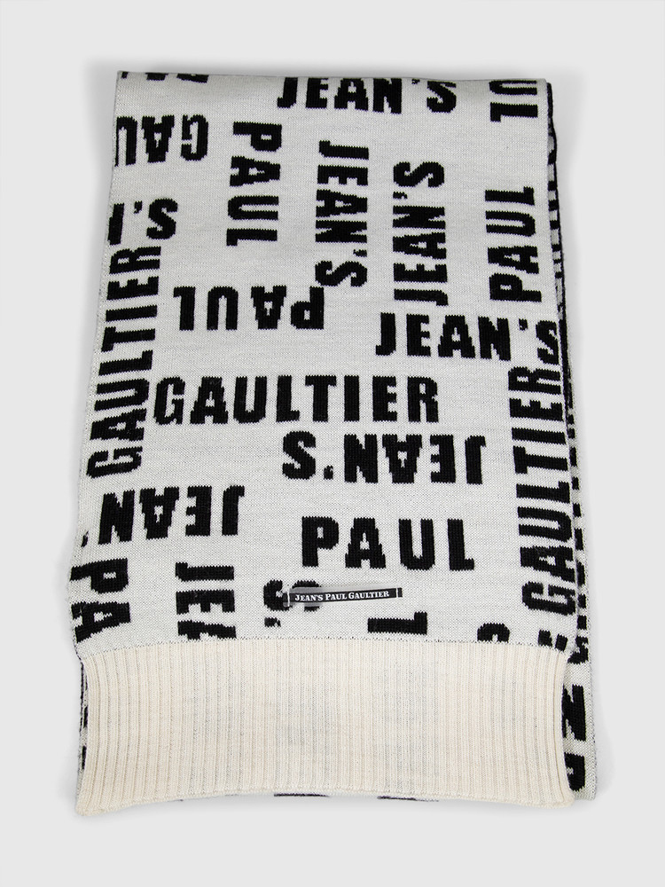 Jean Paul Gaultier Jean's Paul Gaultier Black & White Wool Logo Scarf