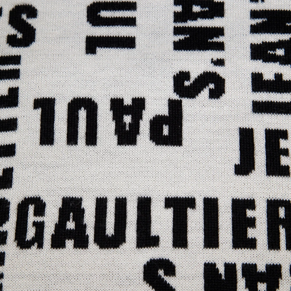 Jean Paul Gaultier Jean's Paul Gaultier Black & White Wool Logo Scarf