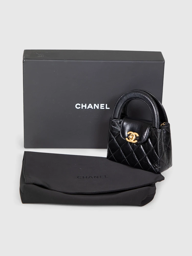 Chanel FW23 Black Calfskin Nano Kelly Re-Edition