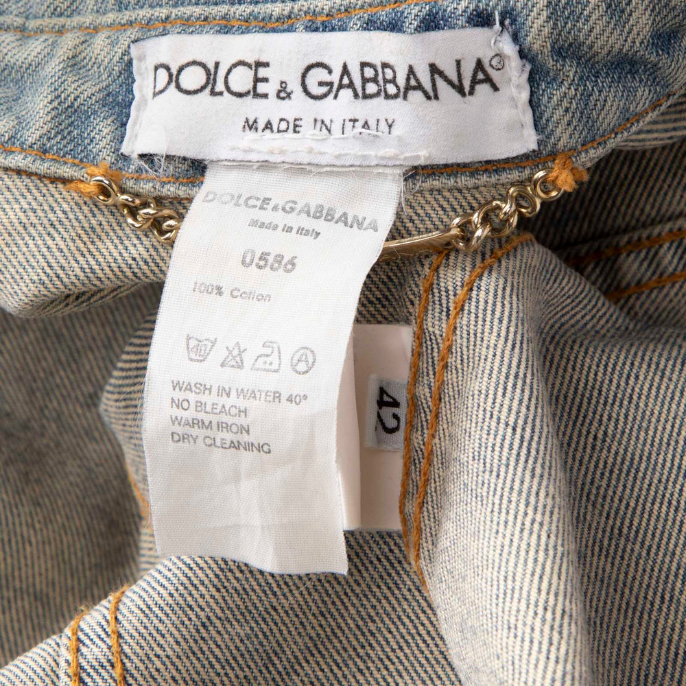 Dolce & Gabbana Distressed Denim Blue Jacket