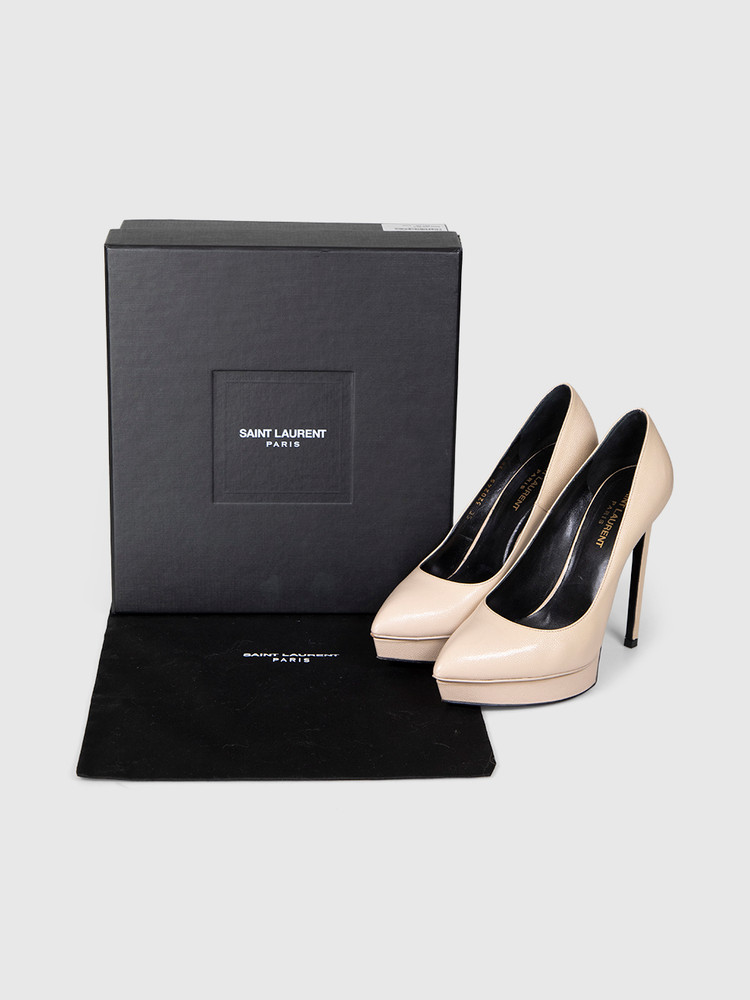 Saint Laurent Beige Leather Janis Pumps