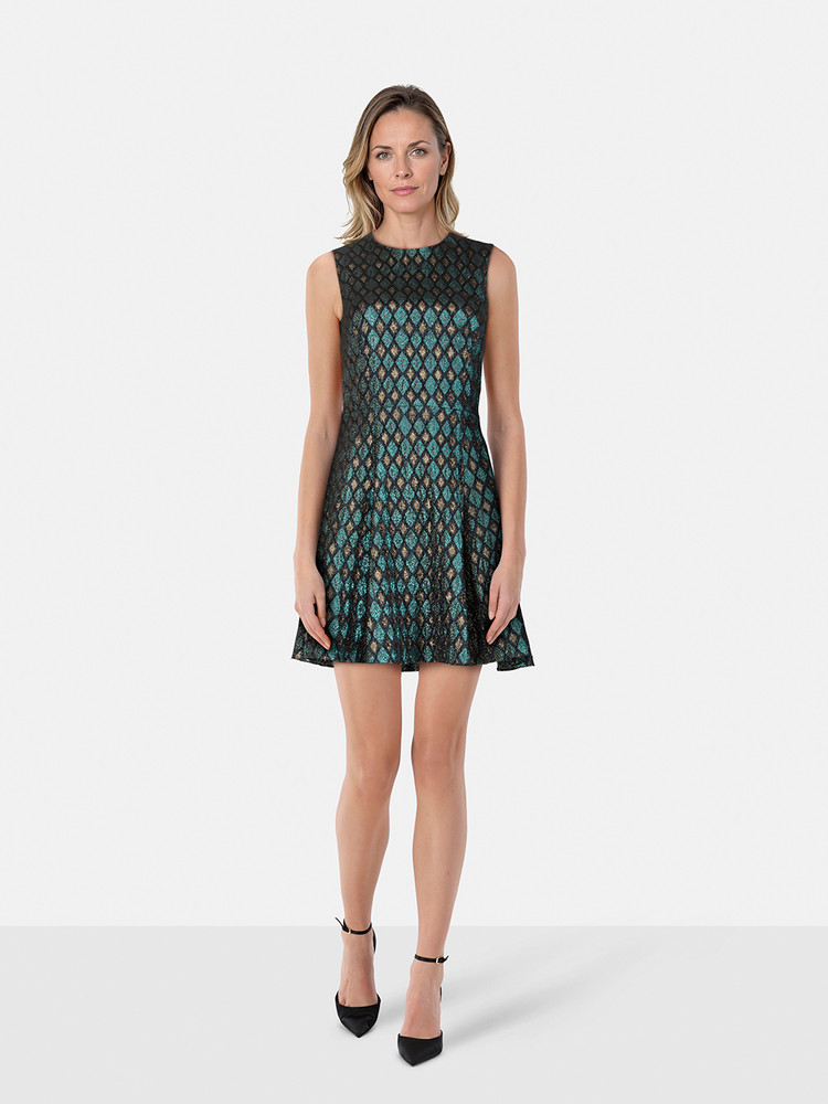 Dolce & Gabbana Metallic Diamond Pattern Dress