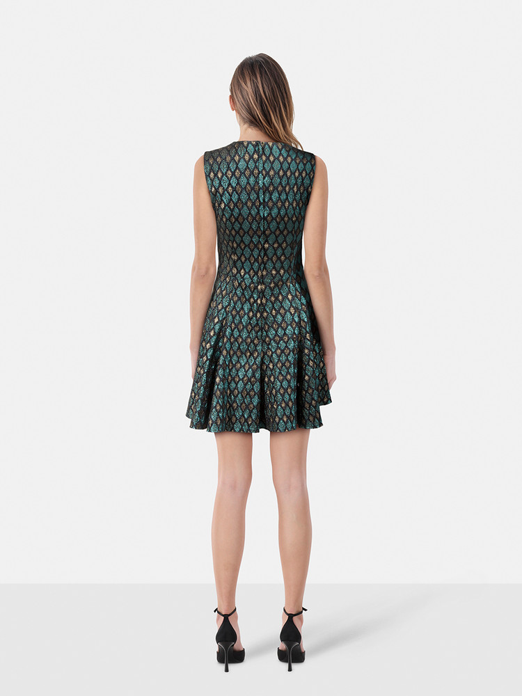 Dolce & Gabbana Metallic Diamond Pattern Dress