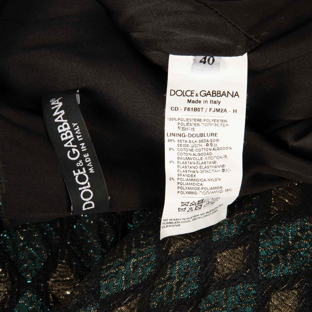 Dolce & Gabbana Metallic Diamond Pattern Dress