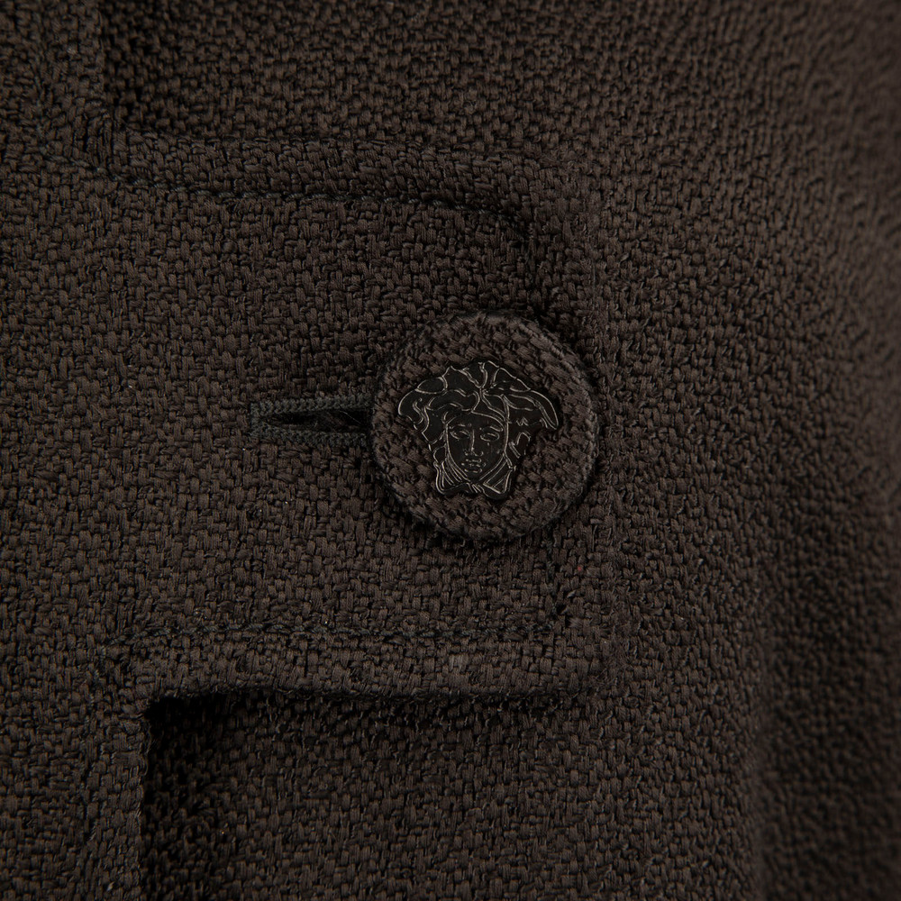 Versace Black Cropped Double Breasted Jacket