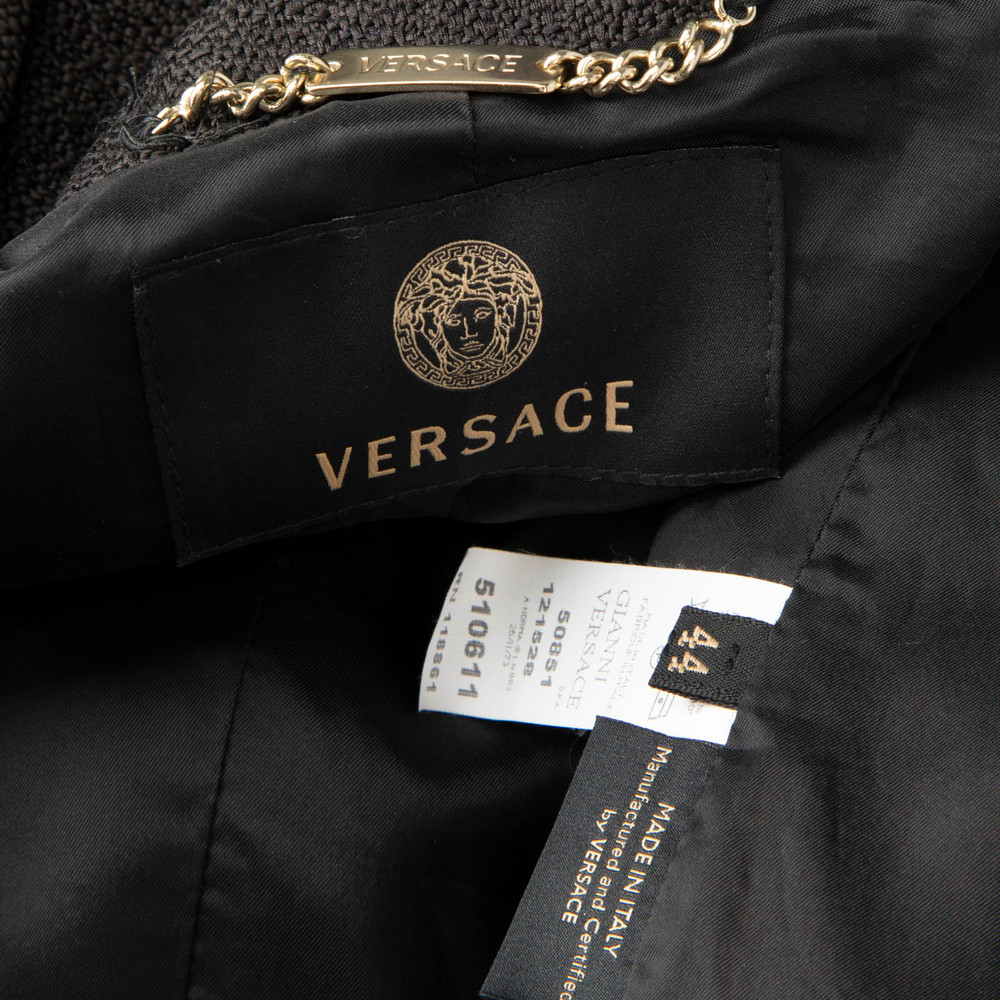 Versace Black Cropped Double Breasted Jacket