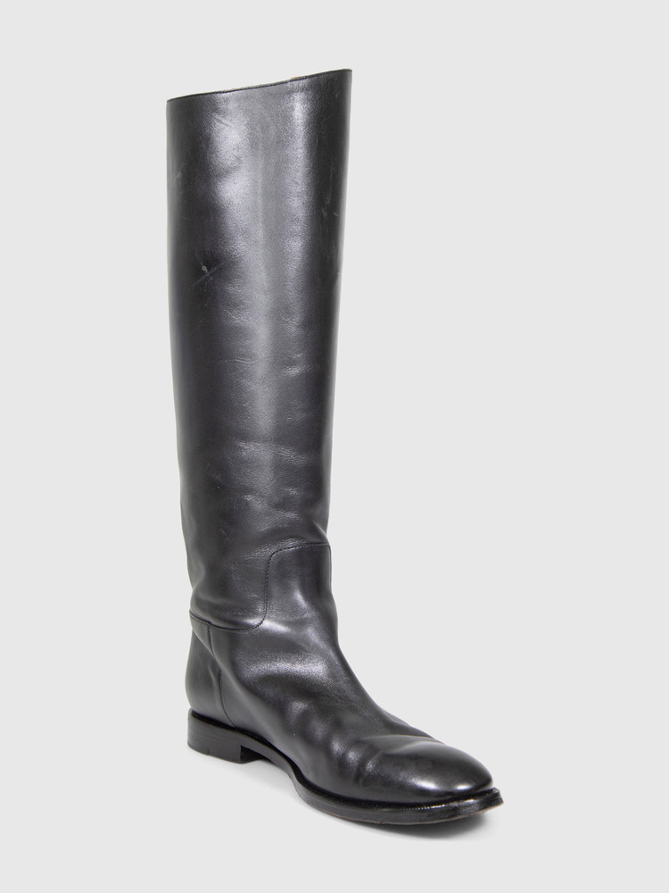 Louis Vuitton Black Leather Riding Boots