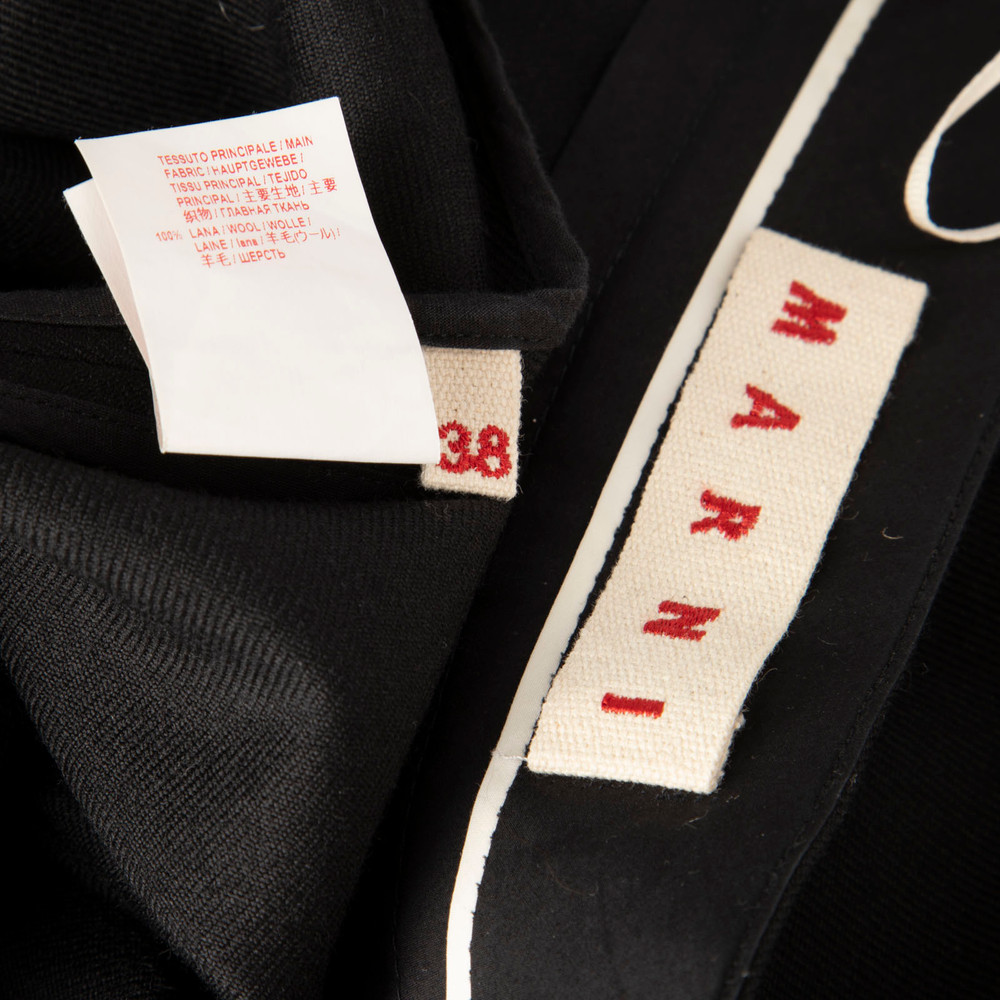 Marni Black Front Drape Midi Skirt