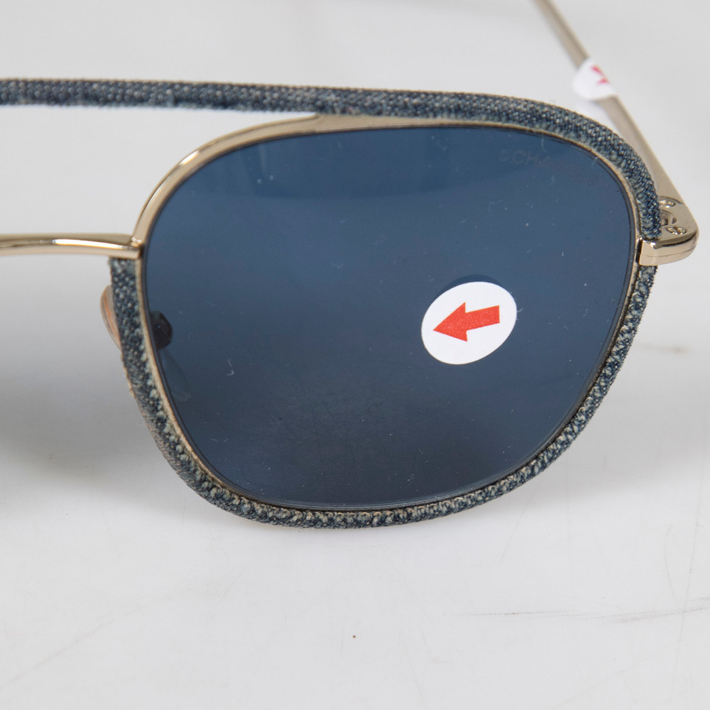 Chanel Blue Aviator Denim Sunglasses
