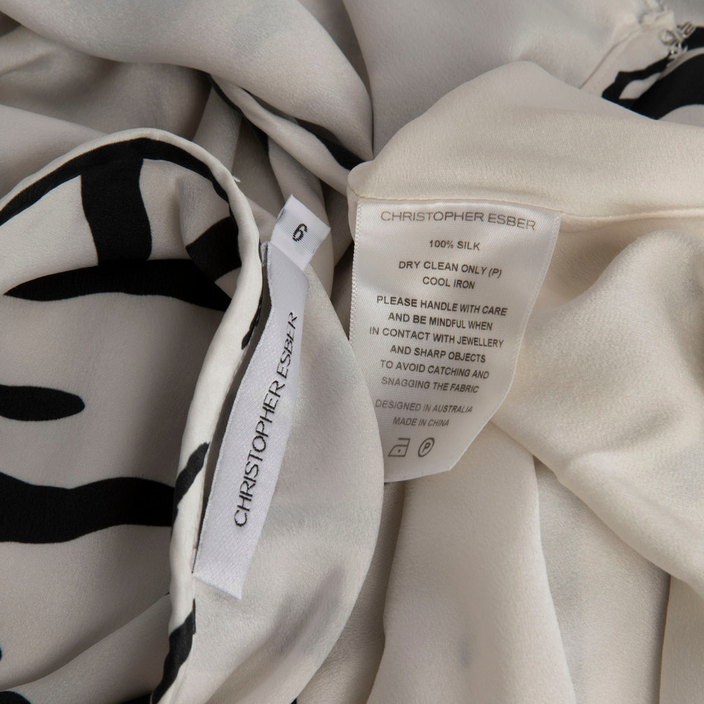 Christopher Esber Zebra Print Silk Dress