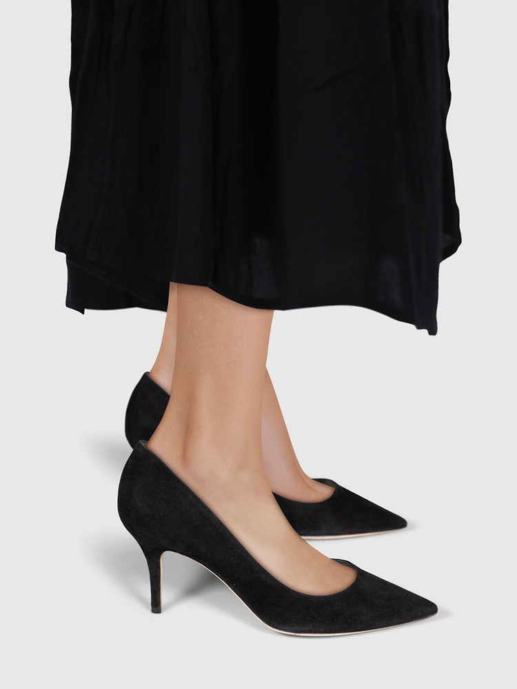 Dior Black Pointed Suede Heels