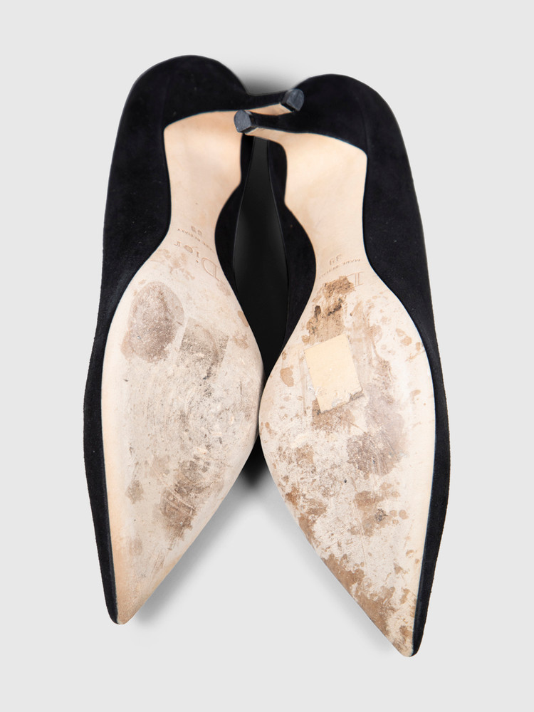 Dior Black Pointed Suede Heels
