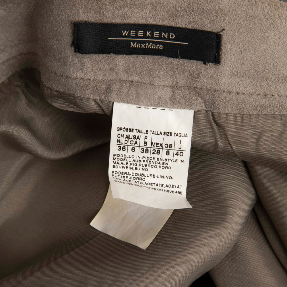 Max Mara Weekend Max Mara Grey Suede Belted Skirt