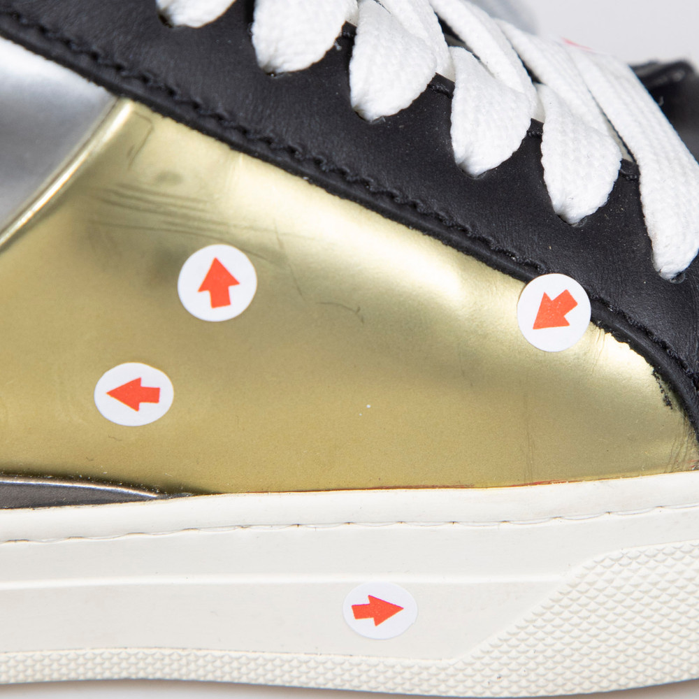 Tod's Metallic Leather Panelled Trainers