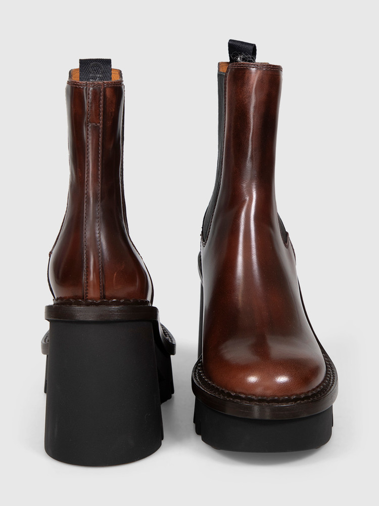 Chloé Brown Leather Heeled Chelsea Boots