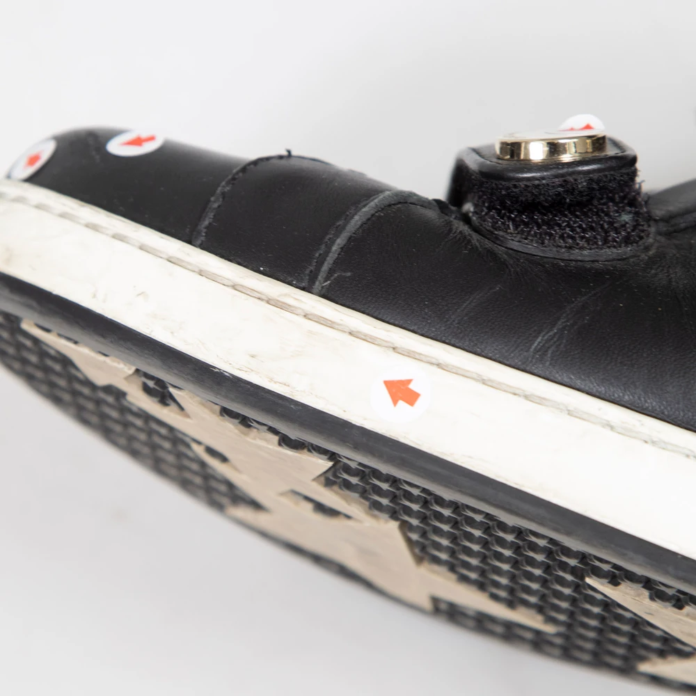 Jimmy Choo Black Leather NY Velcro Trainers